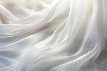 Obraz premium Shimmering Shroud: White Silver Fabric with Soft Blur Pattern