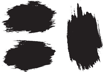 Abstract black grunge brush stroke collection