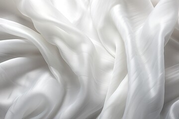 Shimmering Silk: White Silver Fabric with Blur Pattern