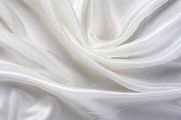 Obraz premium Shimmering Silk: White Silver Fabric with Soft Blur Pattern