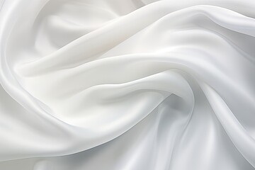 Naklejka premium Silent Drape: White Satin Silky Cloth Abstract Background