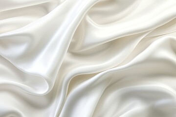 Obraz premium Silk Spectrum: White Satin Cloth Background with Wavy Folds in the Wind