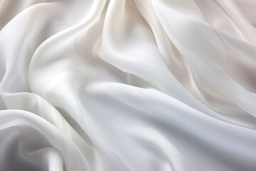 Silken Current: White Cloth Background Abstract with Gentle Waves
