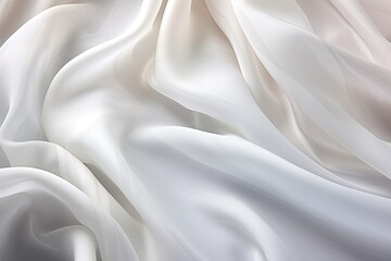 Obraz premium Silken Current: White Cloth Background Abstract with Gentle Waves