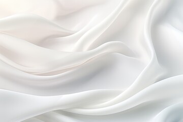 Silken Frost: Gentle Soft Waves on a White Cloth Background - Abstract Image