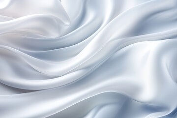 Fototapeta premium Silken Frost: White Cloth Background Abstract with Gentle Soft Waves