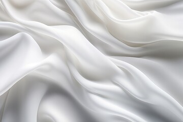 Fototapeta premium Silken Mirage: Abstract Background of White Fabric Waves