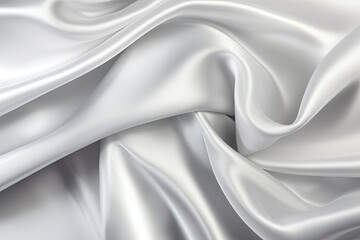 Fototapeta premium Silver Silk Swirls: Captivating White Gray Satin Texture Background