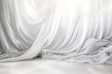 Obraz premium Glimmering Silver Scenery: Panoramic Satin Silk Background with Soft Blur