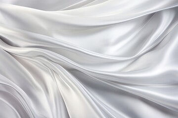 Obraz premium Silver Spectacle: A Mesmerizing White Silk Panorama Background in Stunning Silver Fabric