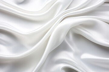 Silver Surf: Abstract Waves of White Fabric Background