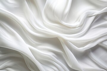 Obraz premium Silver Surf: Abstract Waves of White Fabric