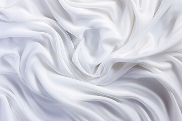 Snowy Swirls: White Cloth Background with Soft Waves