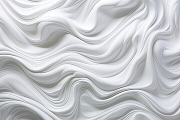 Snowy Swirls on White Cloth: Abstract Waves of Winter Bliss