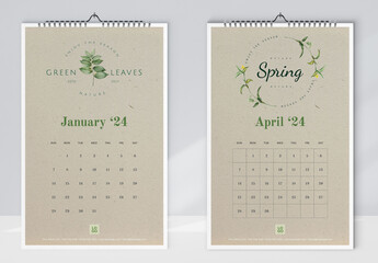 Organic Plants Wall Calendar 2024 Layout