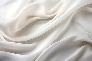 Fototapeta premium Satin Texture: Sweeping View of White Silver Fabric with Soft Blur Pattern