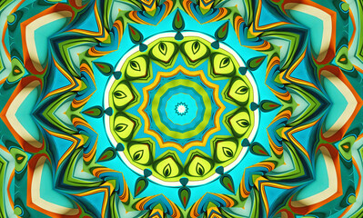 Abstract kaleidoscope background. Beautiful multicolor kaleidoscope texture. Unique mandala design.