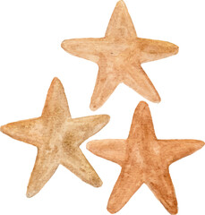Watercolor golden stars