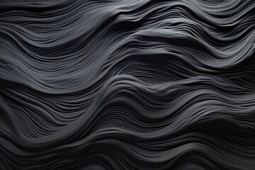 Fototapeta premium Velvet Harmony: Patterns and Textures of Black Beach Sand - A Mesmerizing Visual Journey