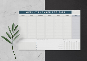Weekly Desk Planner 2024 Layout