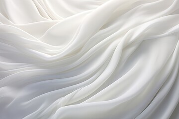 Whispering Waves: Soft Movement on White Cloth Background - obrazy, fototapety, plakaty