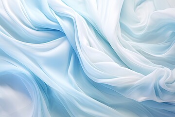Obraz premium Whispering Waves: Abstract Soft Waves on White Cloth Background