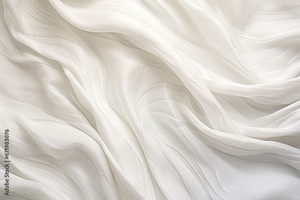 Poster whitewashed waves: abstract fabric texture flowing softly