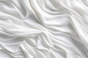 Whitecap Waves: White Fabric Textile Drape with Crease Wavy Folds