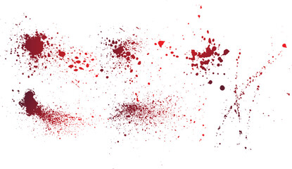 Collection of halloween bloody splatter spot and bleeding red paint - obrazy, fototapety, plakaty