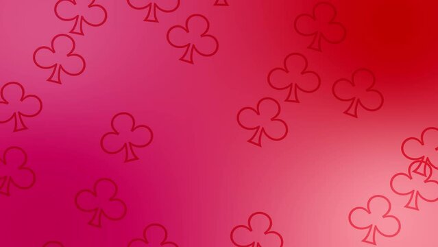 CG of red background including clover shaped object