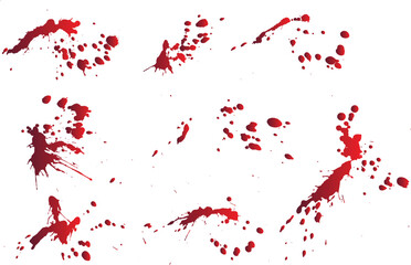Ink blot set of blood background - obrazy, fototapety, plakaty