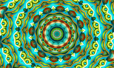 Abstract kaleidoscope background. Beautiful multicolor kaleidoscope texture. Unique mandala design.