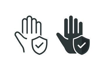 Hand with shield checklist. Illustration vector