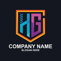 Initial Letter HG Company Design Logo Template