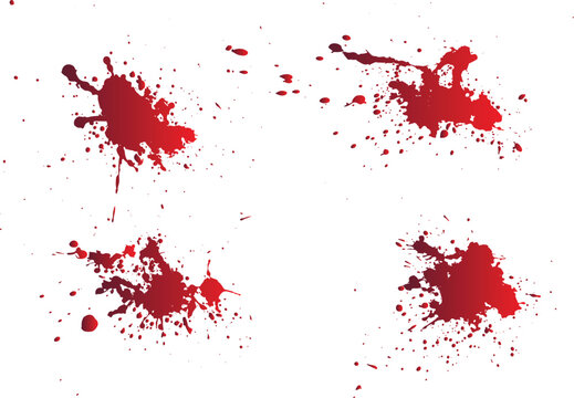 Collection of bloody handprint isolated background