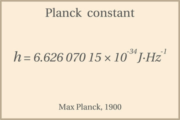 Planck constant. Education. Science. Formula. Vector illustration.