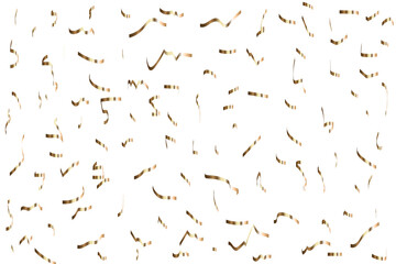 Abstract confetti golden glitter particles splatter on transparent background. Luxury golden glitter confetti that floats down falling bokeh celebration background.