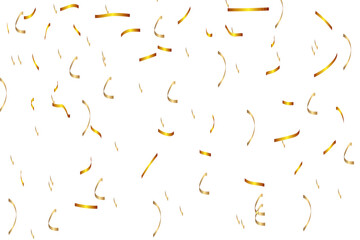 Abstract confetti golden glitter particles splatter on transparent background. Luxury golden glitter confetti that floats down falling bokeh celebration background.