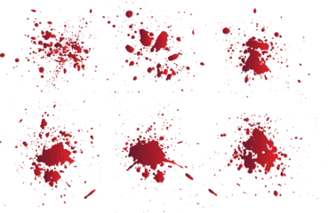 Deurstickers Collection of halloween bloody splatter spot and bleeding red paint © bdvect1 