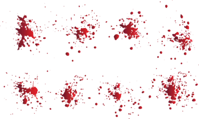 Deurstickers Set of blood drop and splatter isolated background © bdvect1 