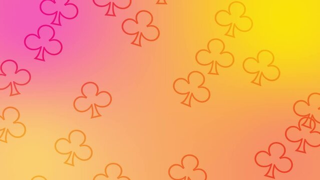 CG of yellow and magenta background including clover shaped object