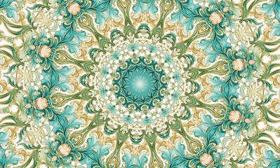 Abstract kaleidoscope background. Beautiful multicolor kaleidoscope texture. Unique mandala design.
