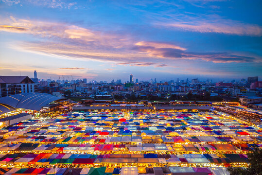 Train Night Market Ratchada at bangkok, thailand