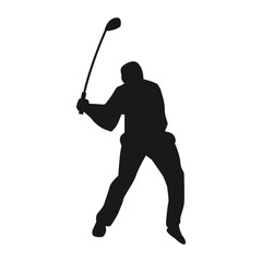 Obraz premium icon of person playing golf vector illustration design