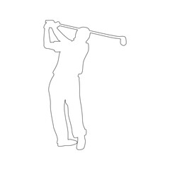 icon of person playing golf vector illustration design