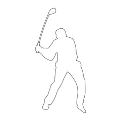 icon of person playing golf vector illustration design