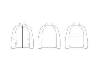 シンプルなウィンドブレーカーブルゾン/ニットテープ仕様/ラグラン