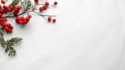 Festive Holiday Christmas Flat Lay Style Mockup. Top View with Room for Text