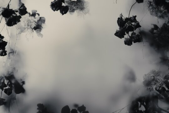 Surreal noir backgrounds with hazy soft focus and abstract organic elements, ink and aberrations
