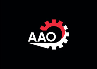 AAO initial monogram for automotive gear logo